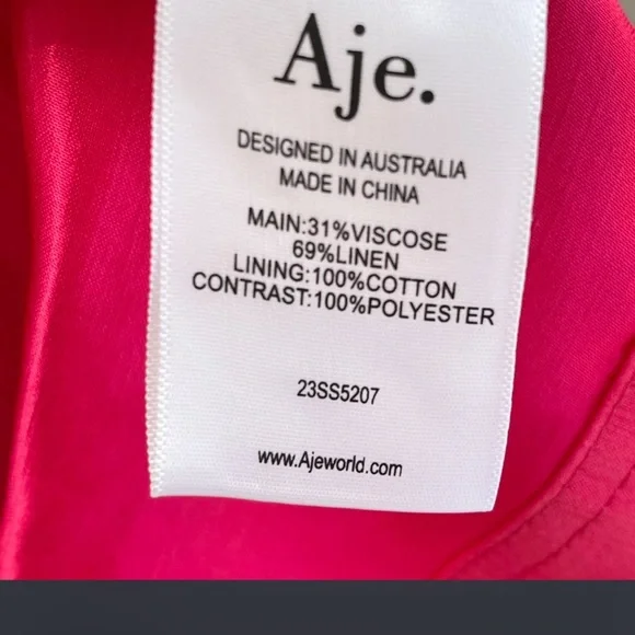 Aje Pink Asymmetrical One Shoulder Cocktail Dress - Picture 8 of 10